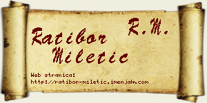 Ratibor Miletić vizit kartica